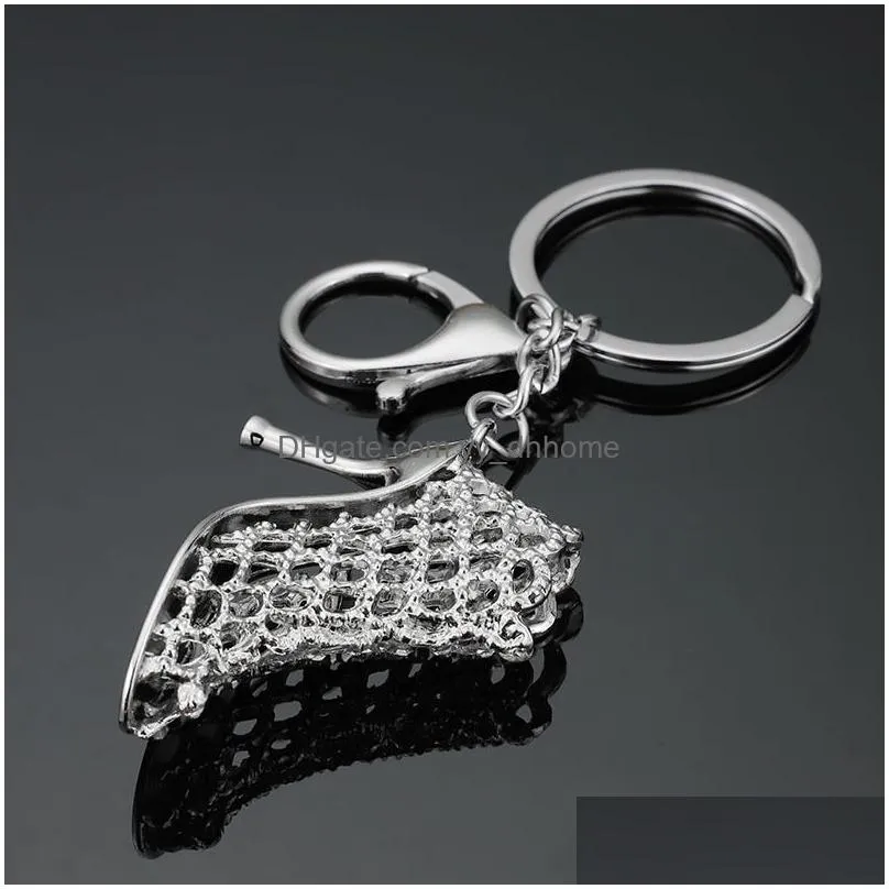 metal high heel shoe keychain carabiner keyring bag hangs fashion jewelry for women will and sandy drop ship