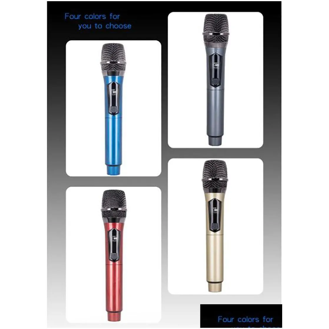 Microphones New Wireless Microphone Dynamic Vhf Handheld Professional Mic For Sing Party Speech Church Club Show Meeting Room Home Dro Otplk