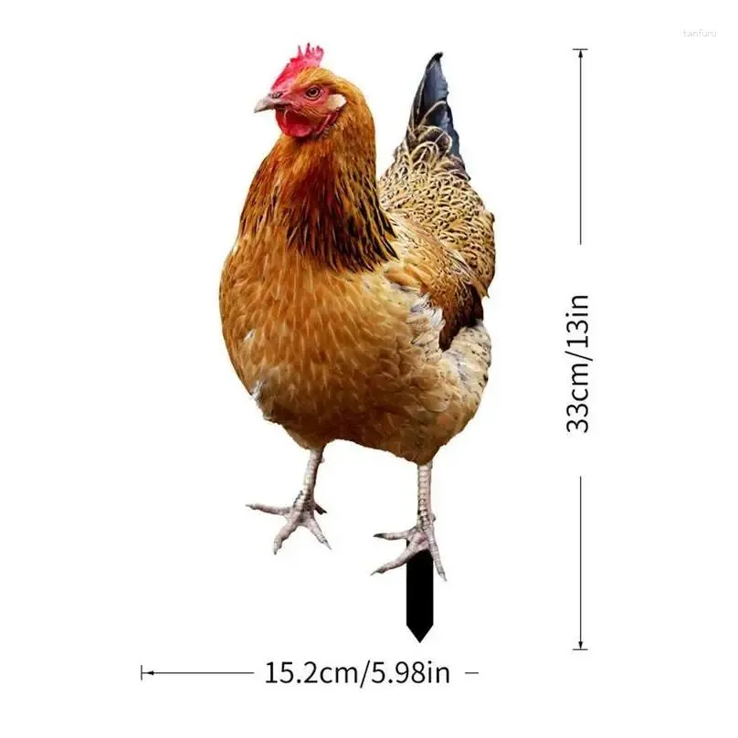 garden decorations outdoor chicken decor 2d acrylic hen statue standing ornament for patio backyard lawn yard and