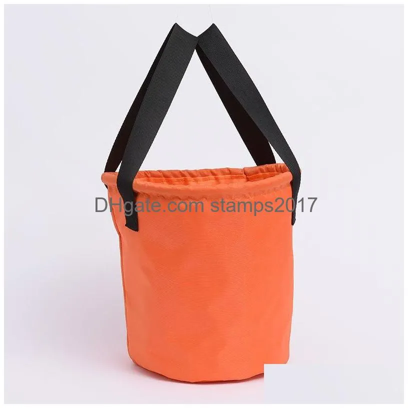led light halloween candy bags light up trick or treat bags with pumpkin design reusable goody bucket for kids