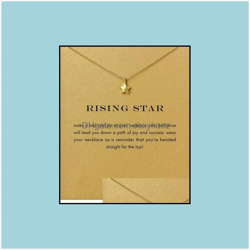 Pendant Necklaces Pendants Jewelry Rising Star Dogeared Necklace Rising Star Noble And Delicate 18K Gold Charm Good Gift 5896 Drop