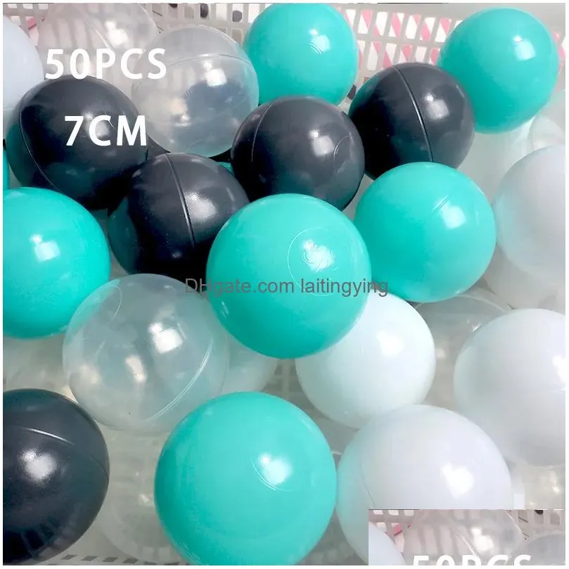 50pcs/lot balls water pool ocean wave ball kids swim pit with basketball toy play house outdoors tents toys dia 7cm lj200923