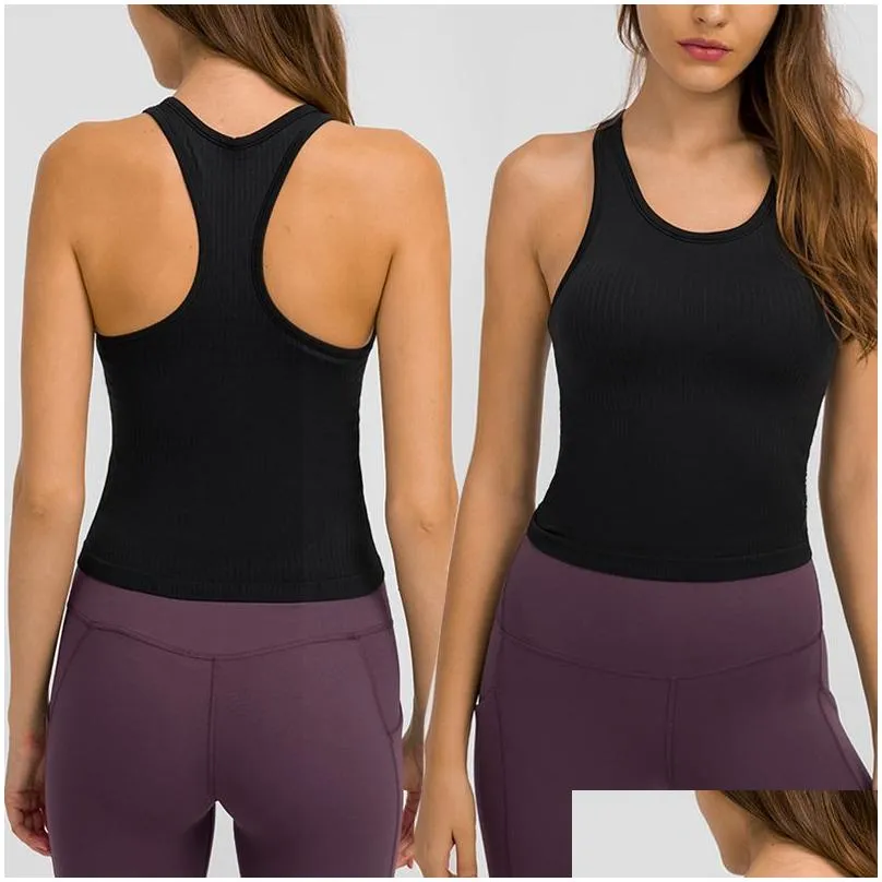 lu-2024 ebb to street yoga bra align tank womens sport top classic fitness butter soft tank gym crop yoga vest beauty back shockproof with removable chest