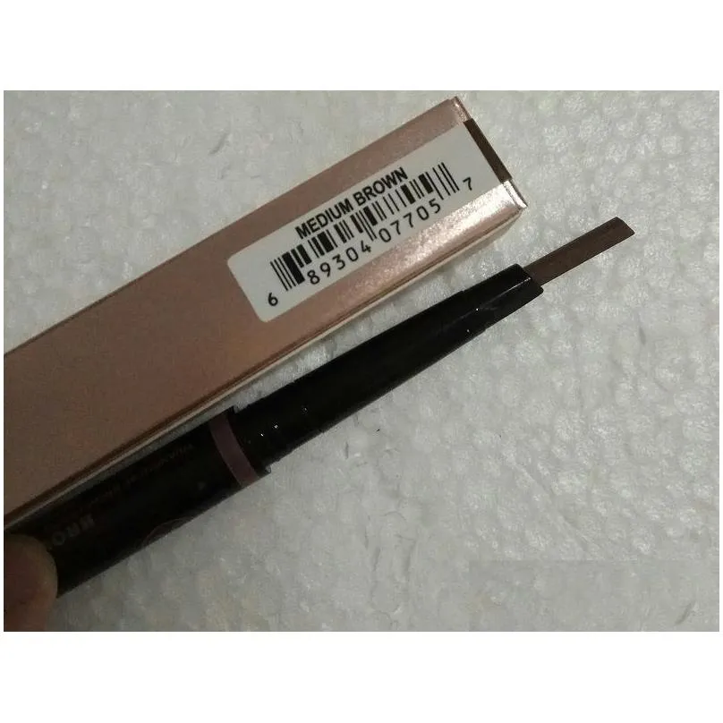 in stock! makeup double eyebrow pencil brow definer skinny crayon ebony/soft brown/dark brown / medium brown