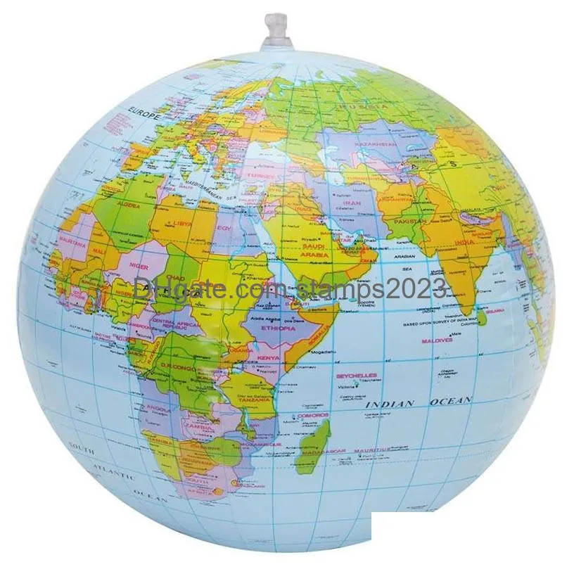 wholesale 16inch inflatable globe world earth ocean map ball geography learning educational student globe kids learning geography toy