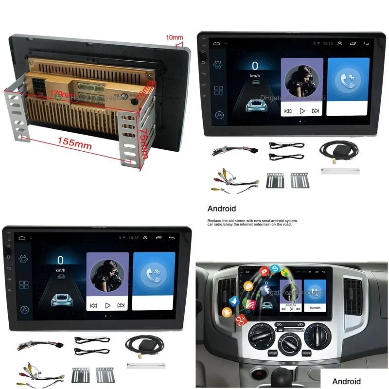 10.1 inch android 8.1 quad core 2 din car press stereo radio gps wifi car mp5 audio video player us black1