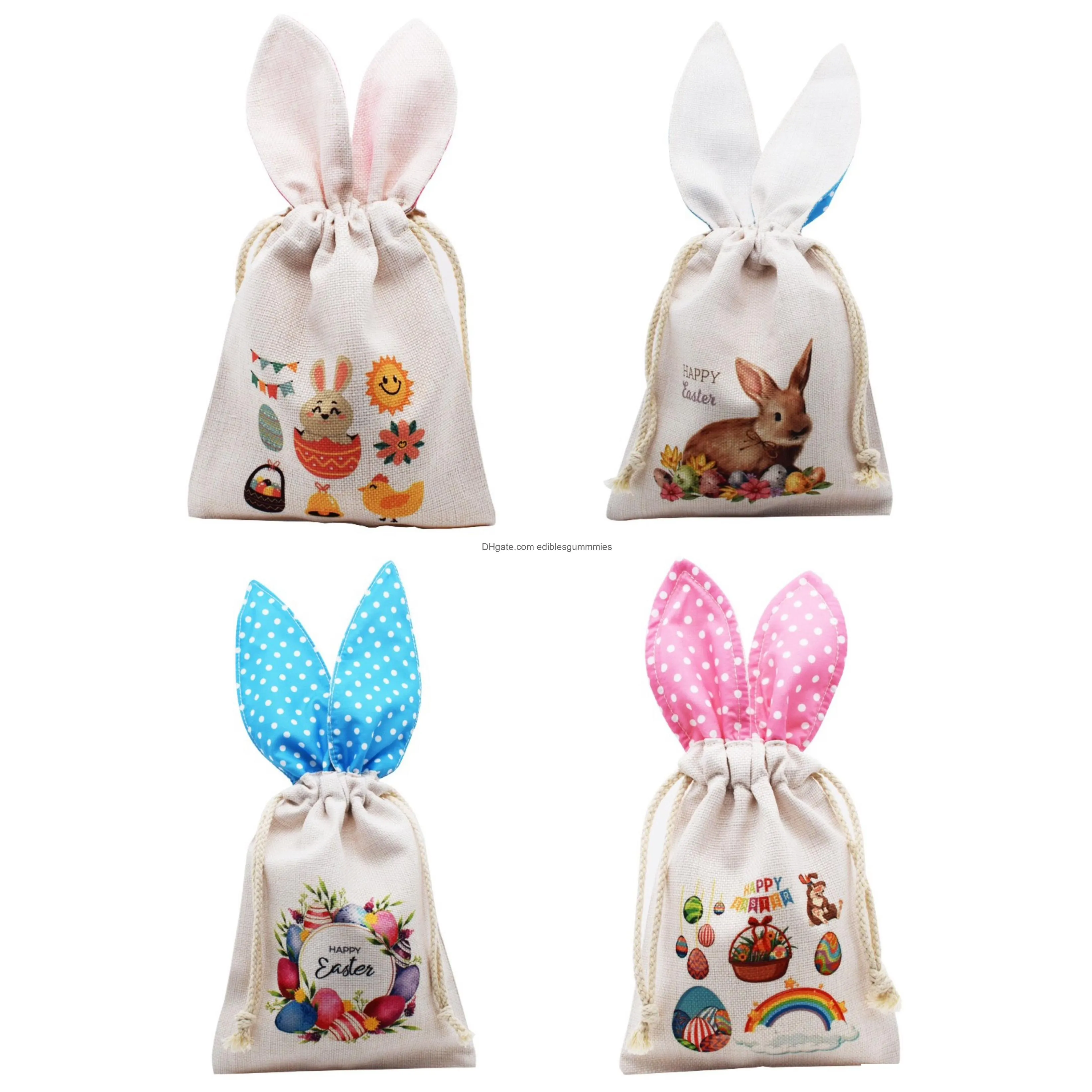 easter bunny pouch bags gift wrap with rabbit ears easter rabbit tote bags easter gift bags for kids 002