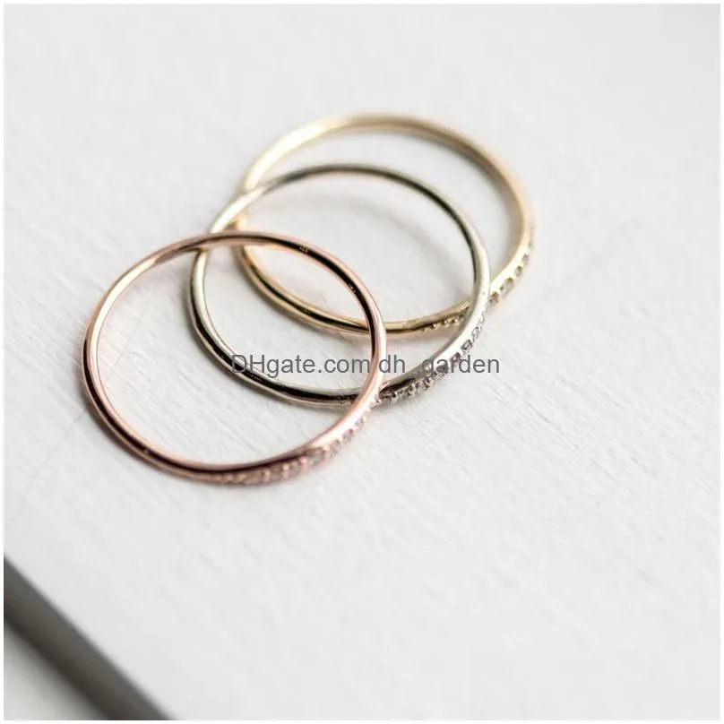 New Arrived Minimalism Cute Crystal Rhinestone Finger Ring Rose Gold Engagement Rings For Women Fashion Cheaper Wedding Jewelry Best