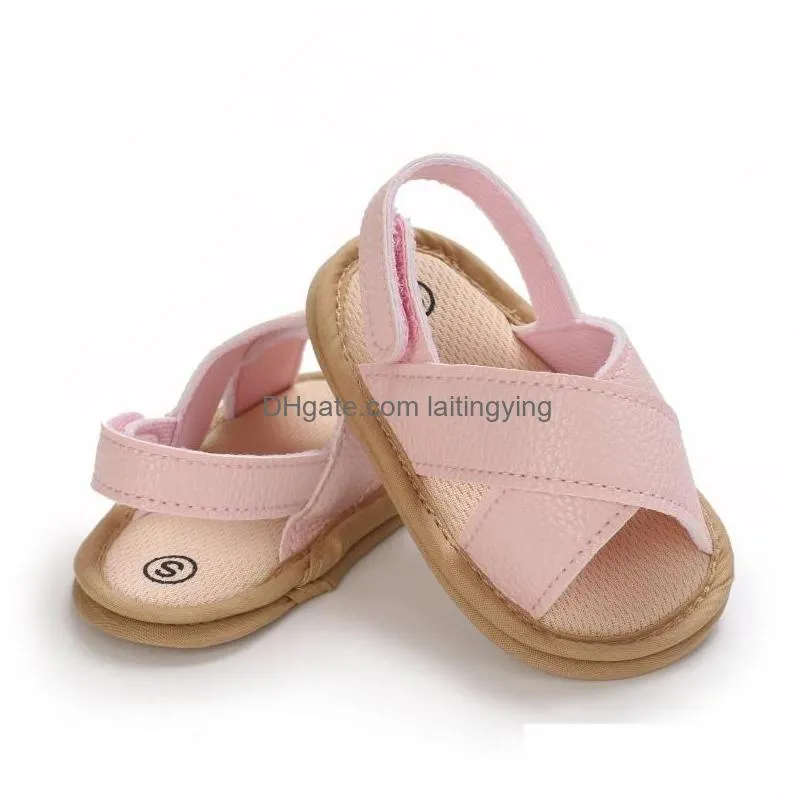 sandals breathable summer baby girls sandals toddlers simple style solid color soft sole shoes outdoor indoor prewalker 0-18m