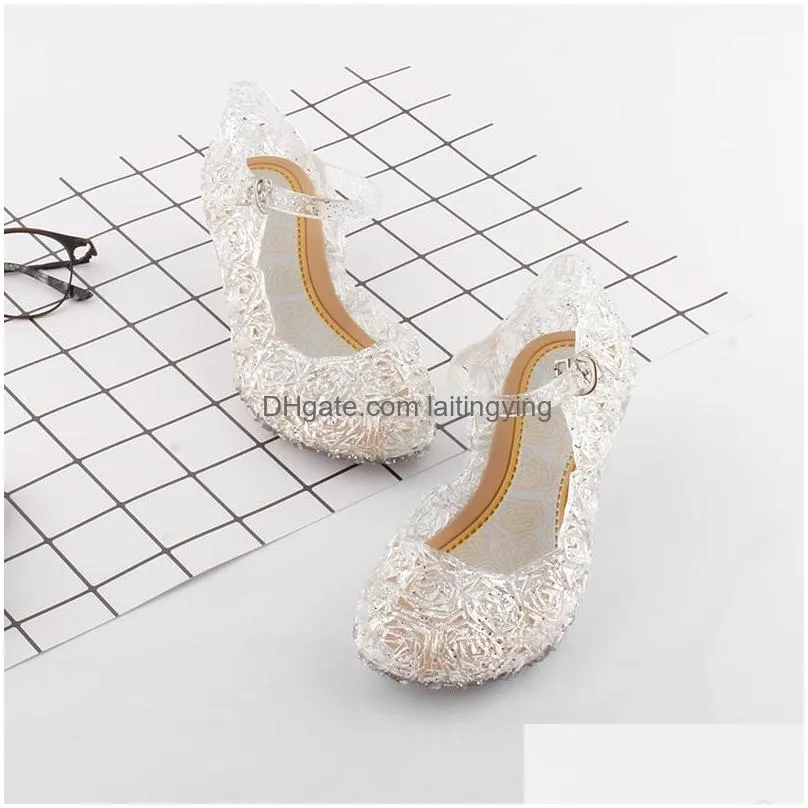 sandals kids crystal jelly princess cosplay party 2022 girls dance shoes summer
