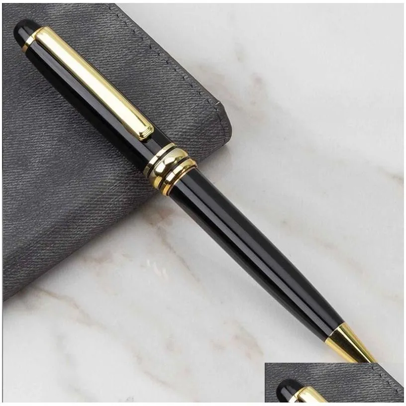 wholesale Ballpoint Pens Promotion Luxury Msk145 Black Resin Ballpoint Pen High Quality Writing Ball Point Pens Stationery School Office Suppl