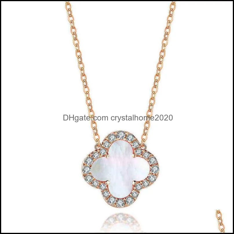 14k 18k gold four-leaf clover necklace womens brand luxury