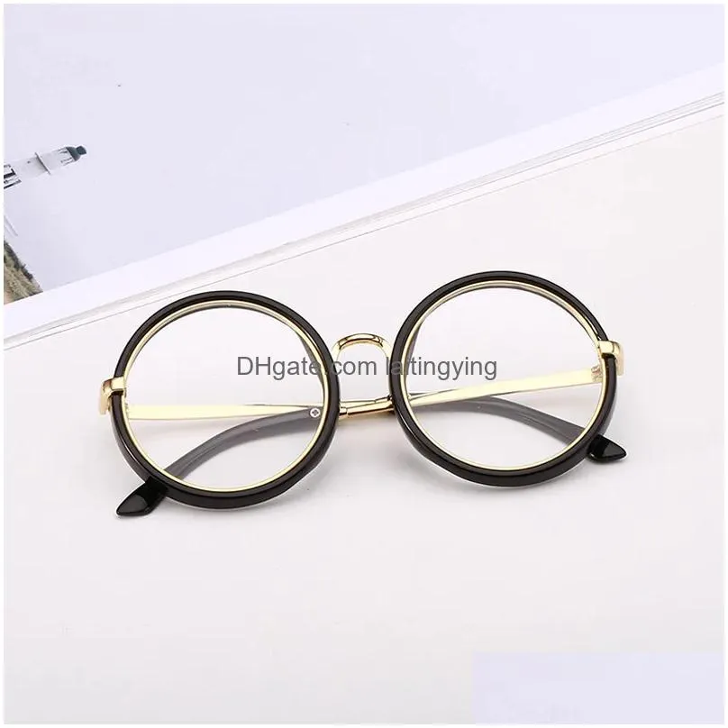 children goggle girls round cute alloy sunglasses fashion boys girls baby child classic retro lovely sun glasses