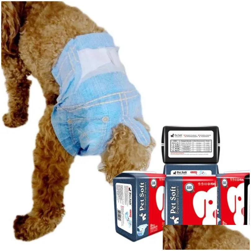 dog apparel cool diapers female dogs physiological sanitary pants super soft absorbent powerful pet jeans for clothesdog appareldog