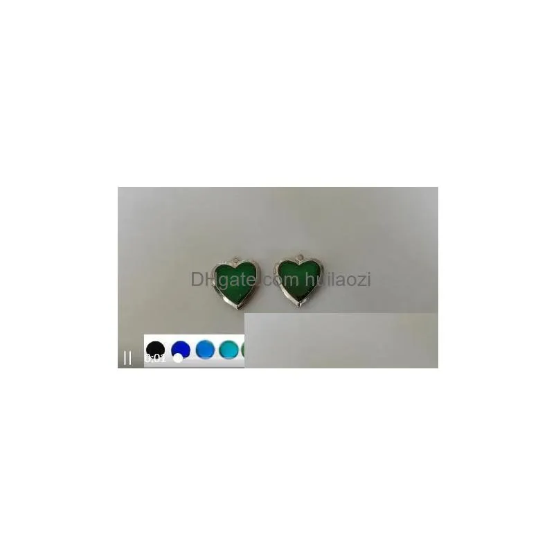 heart phase box mood charms peach shape changing color pendant