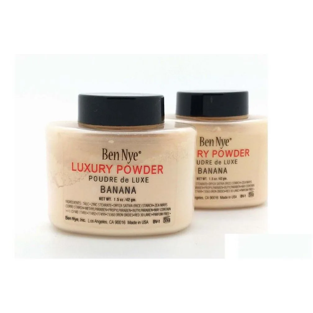 new ben nye luxury powder 42g 1.5 oz new natural face loose powder waterproof nutritious banana brighten long-lasting 2pcs/lot