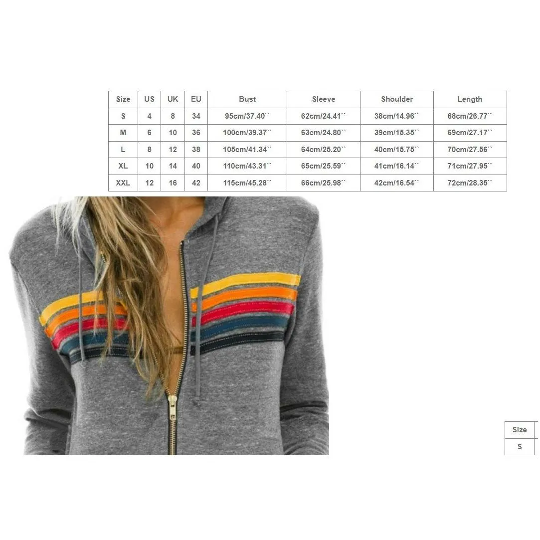 women`s two piece pants designer hoodie oversized rainbow stripe long sleeve sweatshirt zipper pocket coat jacket spring casual upgraded material good