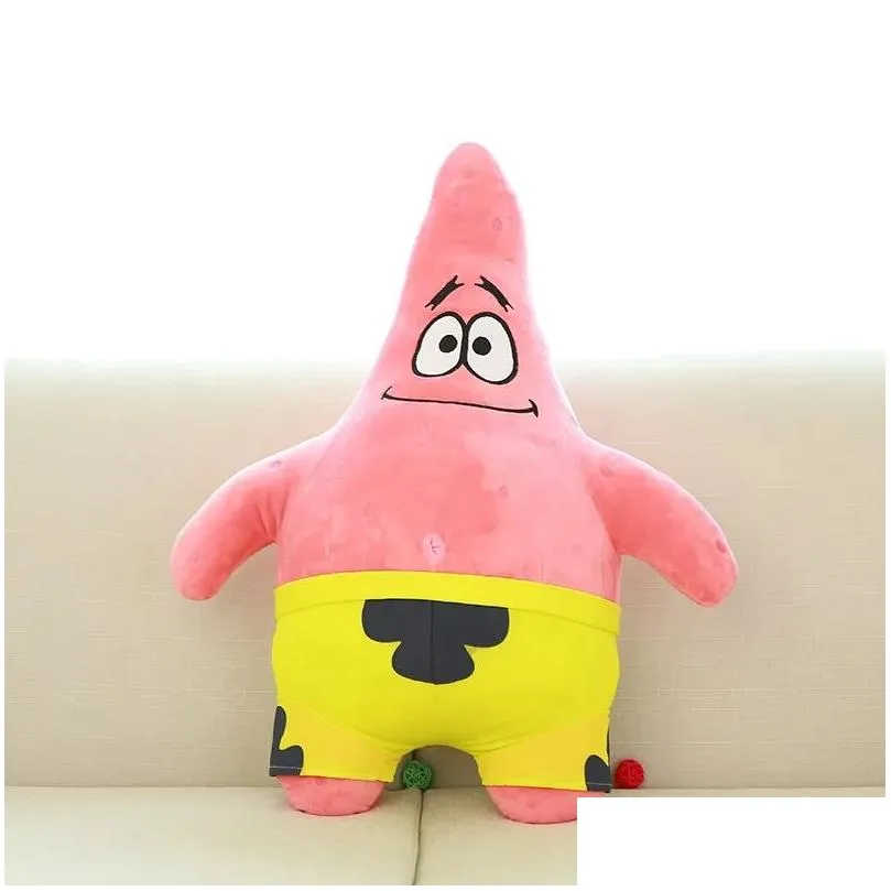 Stuffed & Plush Animals Pink Starfish Doll Yellow Sponge Pillow Creative Birthday Gift Wholesale Drop Delivery Toys Gifts Stuffed Anim Otpv9