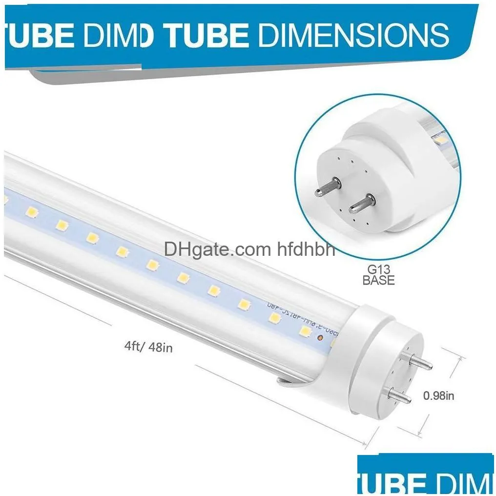 2ft 3ft 4ft t8 led tube light smd2835 96leds high super bright 18w cold white led fluorescent bulbs ac170-265v ac85-265v