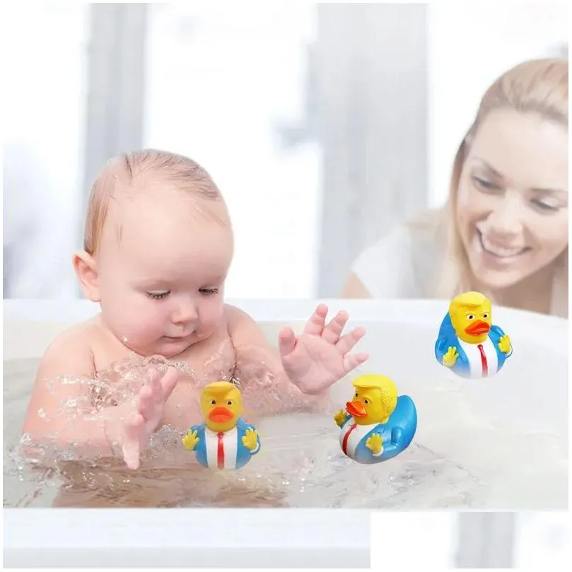 trump rubber duck baby bath floating water toy duck cute pvc ducks funny duck toys for kids gift party favor1.30