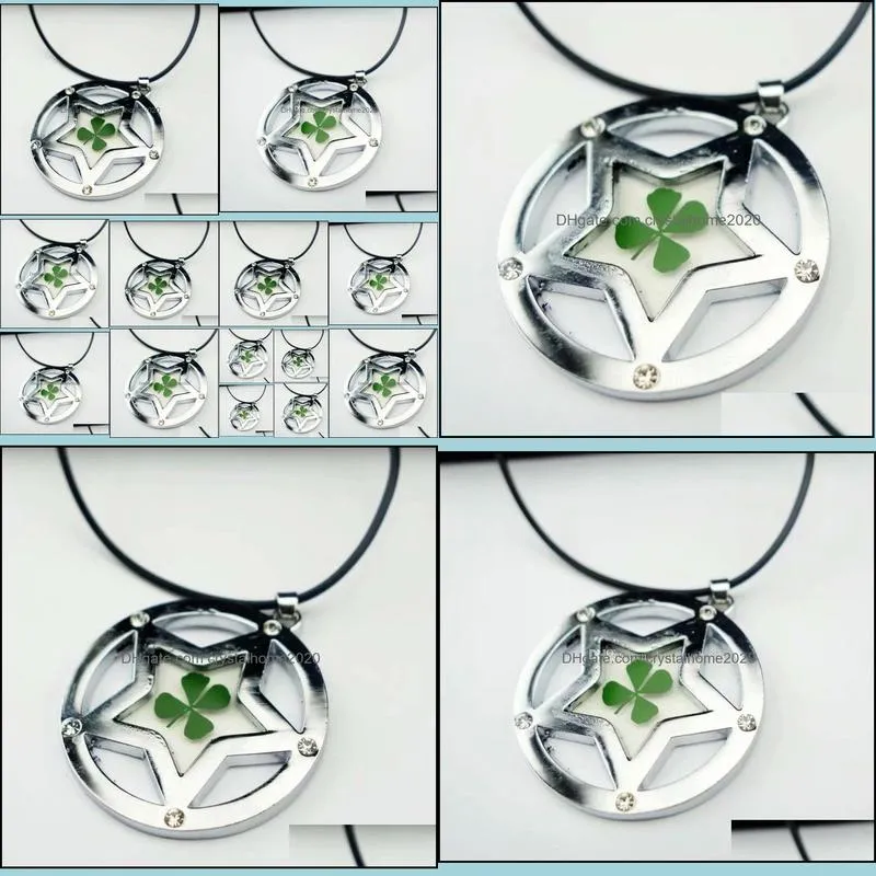 100 pcs  jewelrt real shamrock real four leaf clover pendant