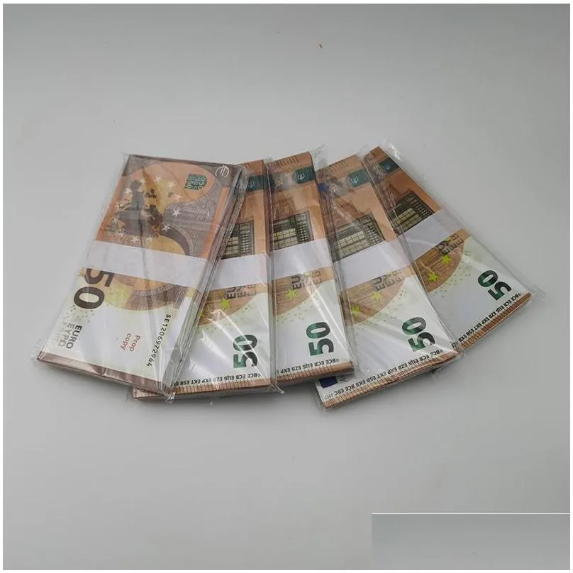 Other Festive & Party Supplies 3 Pack Party Supplies Fake Money Banknote 10 20 50 100 200 Euros Realistic Pound Toy Bar Props Copy Cur Dh4Is