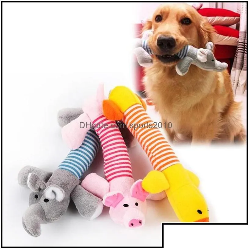 Dog Toys & Chews Dog Toys Chews Cute Pet Cat P Squeak Sound Funny Fleece Durability Chew Molar Toy Fit For All Pets Elephant Duck Pig Dh4Ni