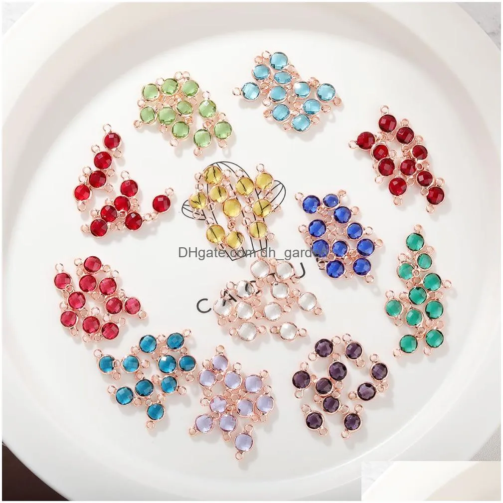 Fashion 6mm Crystal Glass Charms Pendants for Bracelet Earring Necklace 12 Colorful Birthstone Charm Diy Handmade Jewelry Making