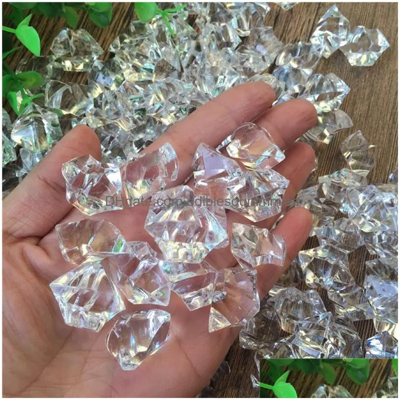 fake ice rocks acrylic gems crystals clear rocks plastic diamond vase centerpiece for vase fillers party table scatter wedding food