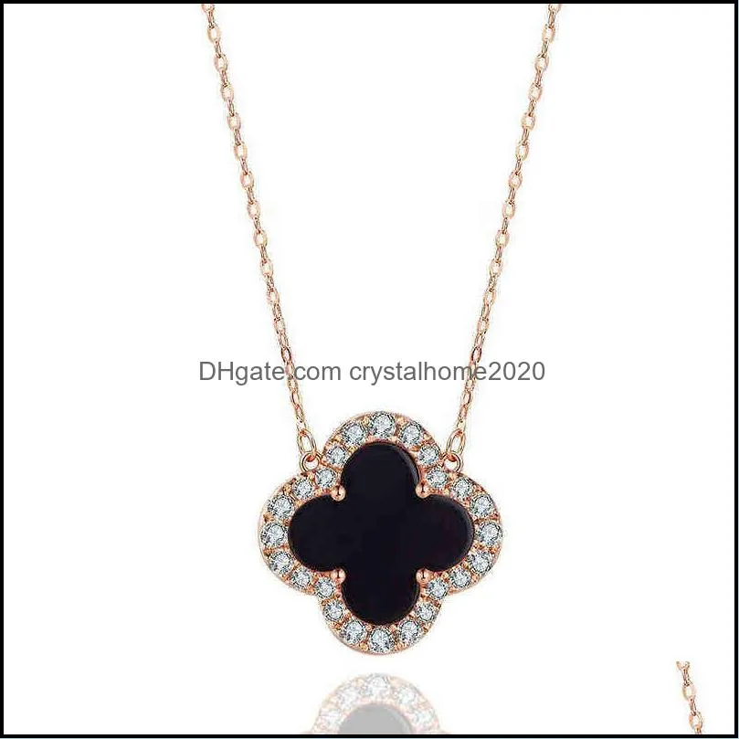 14k 18k gold four-leaf clover necklace womens brand luxury