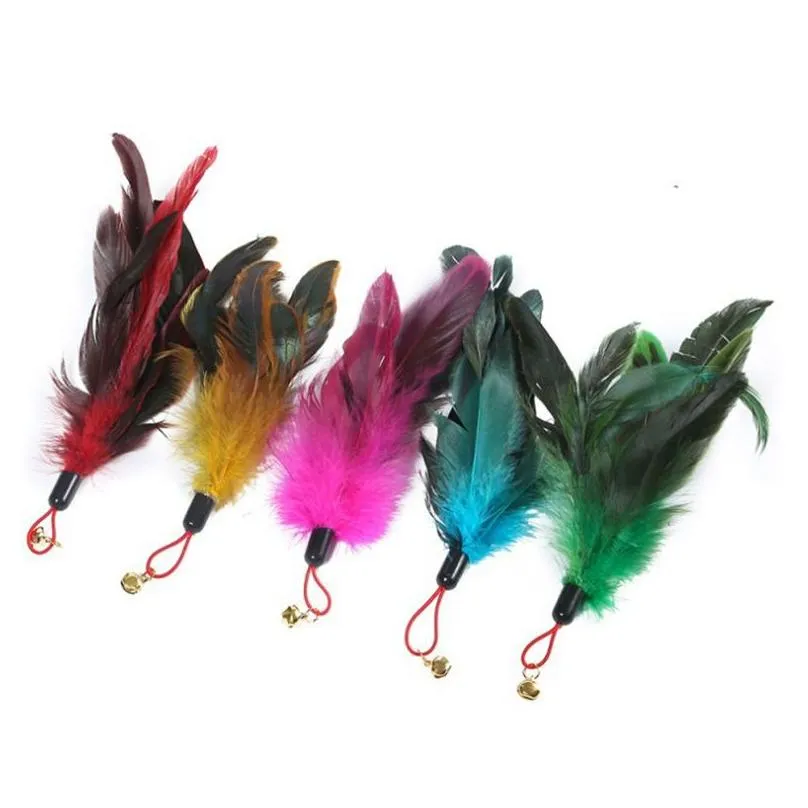 chicken feather cat toy plastic pendant creative funny cat stick replacement head pet supplies