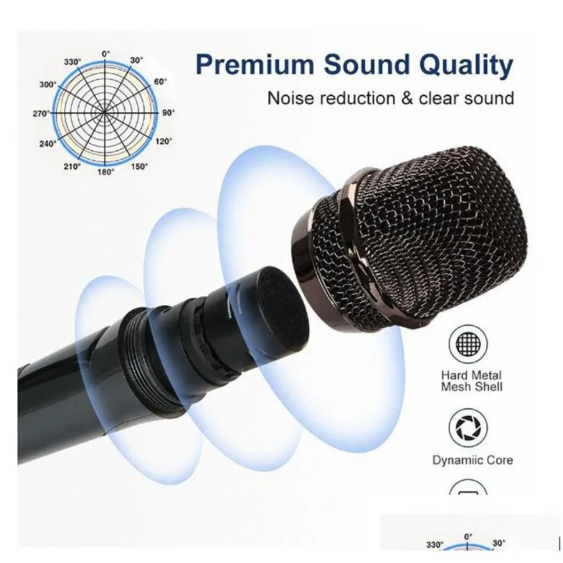 Microphones New Wireless Microphone Dynamic Vhf Handheld Professional Mic For Sing Party Speech Church Club Show Meeting Room Home Dro Otplk