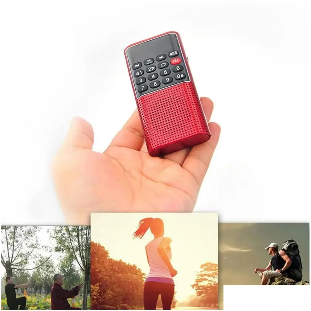 Radio L328 Portable Abs Mini 87.5108Mhz Fm Rechargeable Usb/Microsd Card Handheld Speaker Mp3 Player Receiver Drop Delivery Otjzn