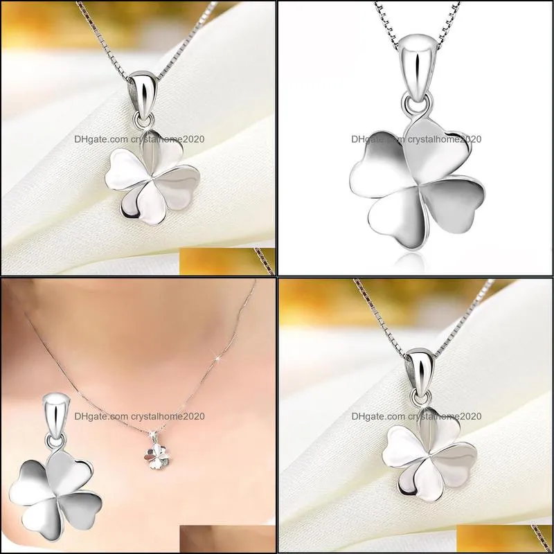 pendant necklaces womens four-leaf clover of design necklace 2021 chain alloy dress statement accessories collana di moda