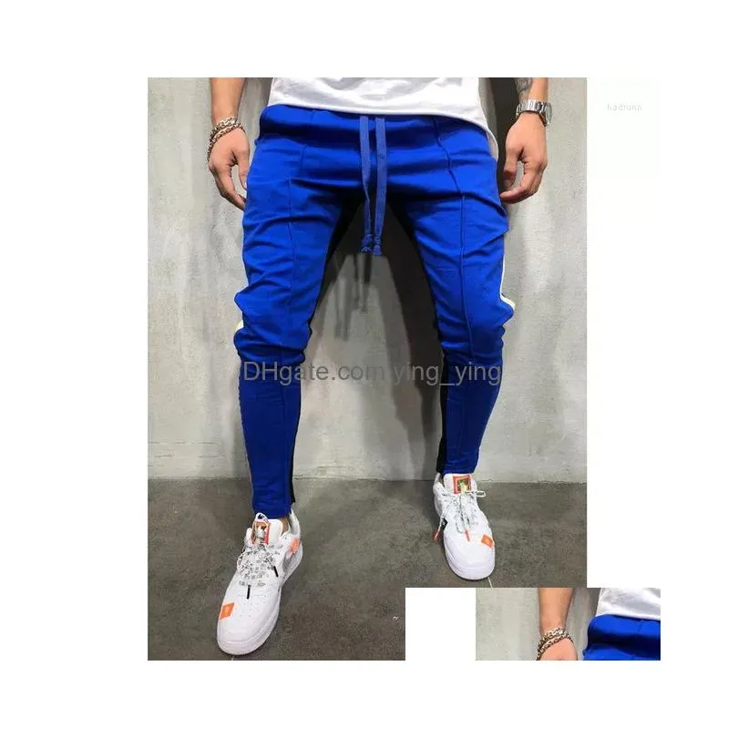 men039s pants stripe gym cargo combat trousers tracksuit bottoms skinny joggers sweat track 2022work6387479