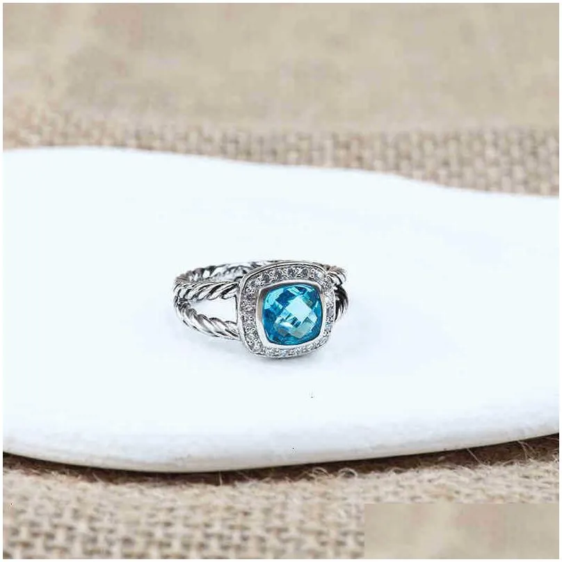 love women designers classic wedding rings jewelry ring 18k gold twisted cz designer blue luxury topaz zircon hoop fashion gifts