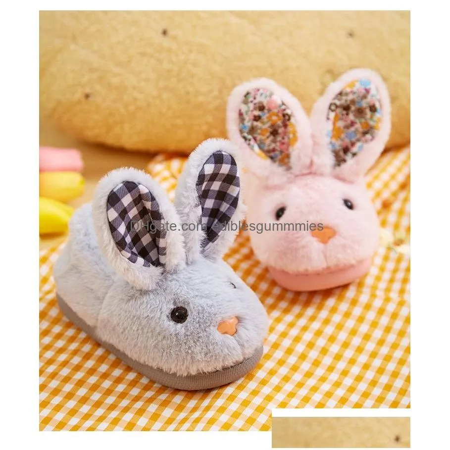 toddler slipper girl boy house slipper kids bunny winter sliper cute non-slip warm kids slipper bunny easter gift