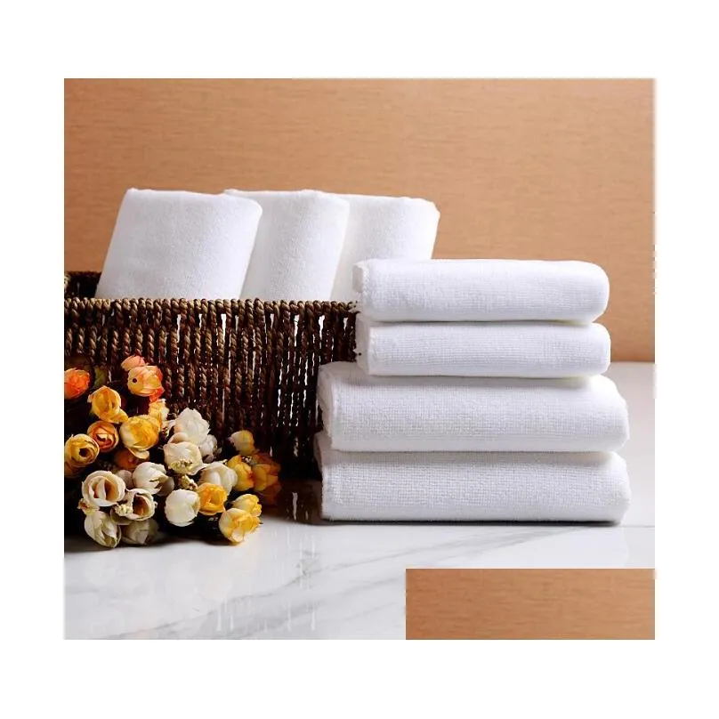 Towel White El Soft Microfiber Fabric Home Cleaning Face Bathroom Hand Hair Bath Drop Delivery Home Garden Home Textiles Dhrqx