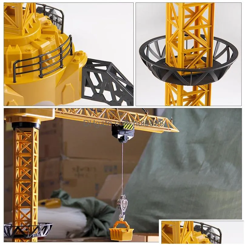 upgraded version remote control construction crane 6ch 128cm 680 rotation lift model 24g rc tower crane toy for kids 2012094706427