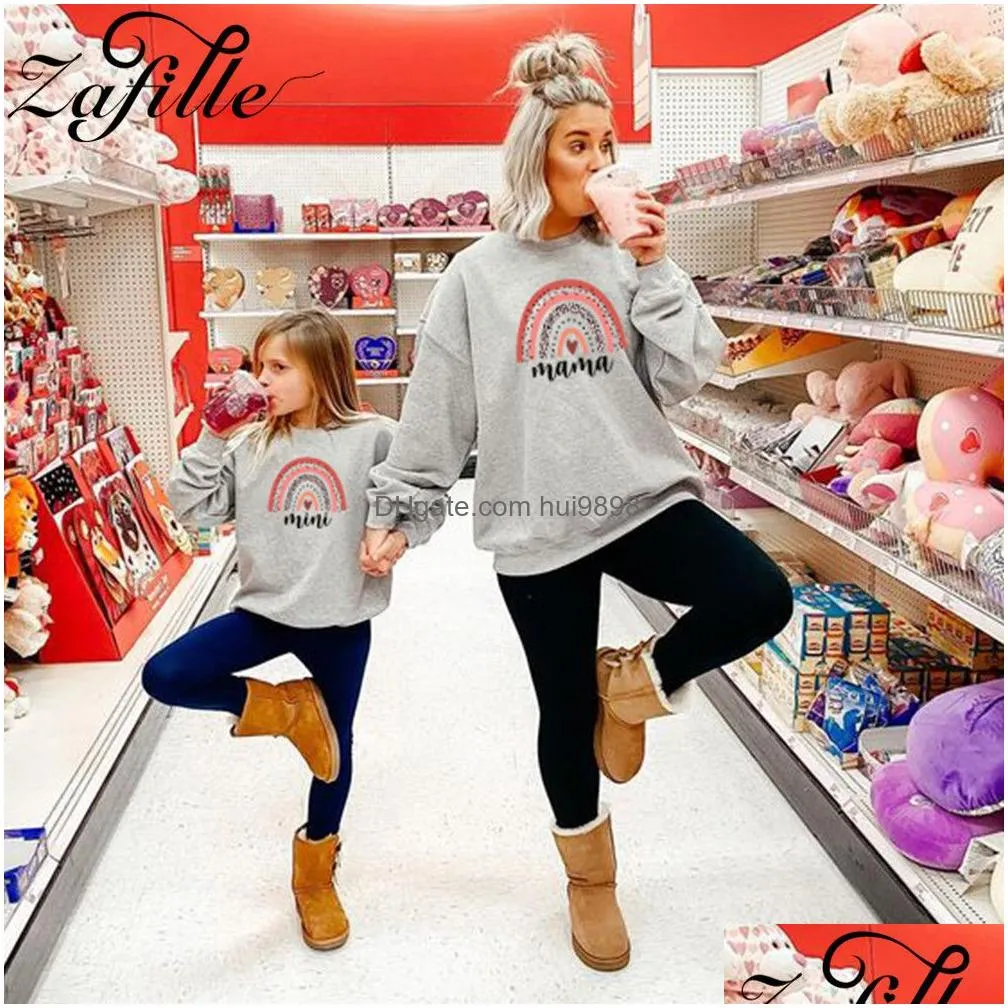 outfits family matching outfits zafille mother kids clothing autumn letter pink mom and daughter clothes casual son hoodies 230826