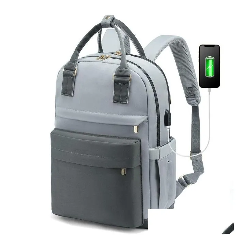 Duffel Bags Luxury Travel Backpack Men Women Large Capacity Waterproof Casual Daypack Bag With Lage Strap Usb Port Laptop Designer Sch Otdjg