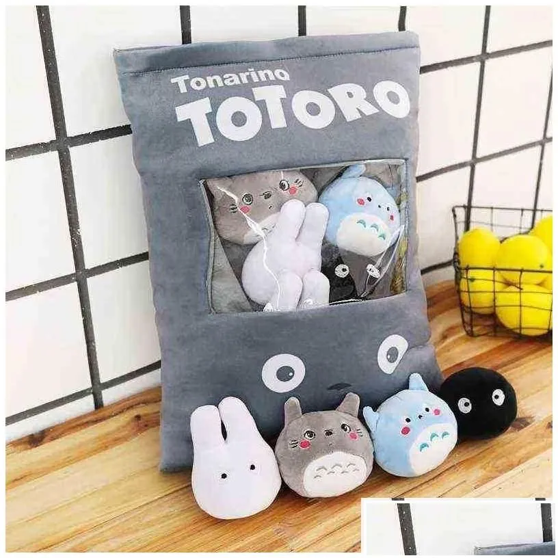 Plush Dolls Beautif A Plushie Bag Pudding Toys Totoro Dinosaur Cuddles Stuffed Soft Animals Cushion For Ldren Kids Fashion Gifts J22