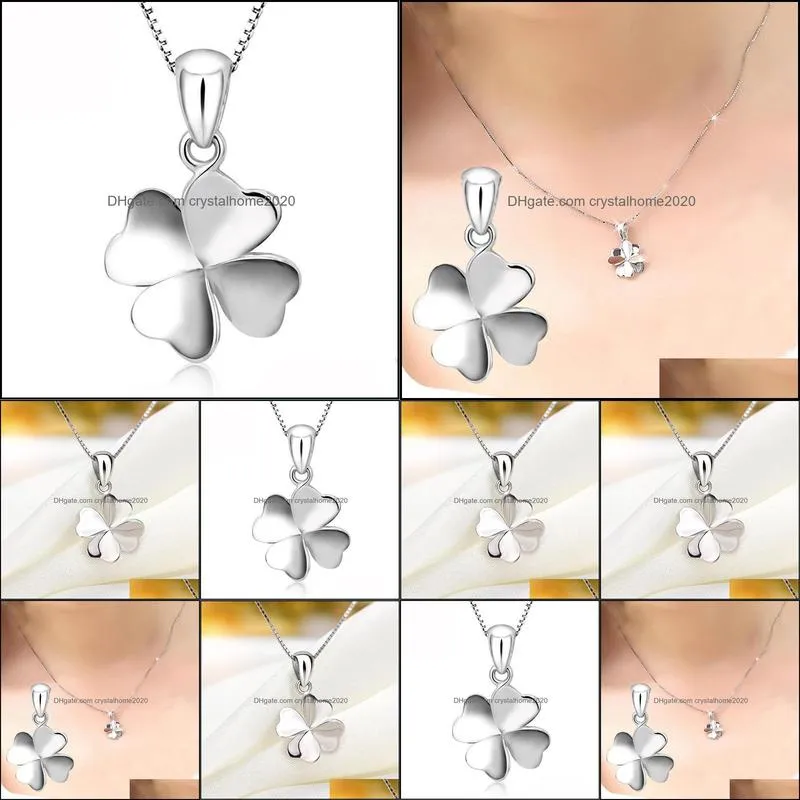 pendant necklaces womens four-leaf clover of design necklace 2021 chain alloy dress statement accessories collana di moda