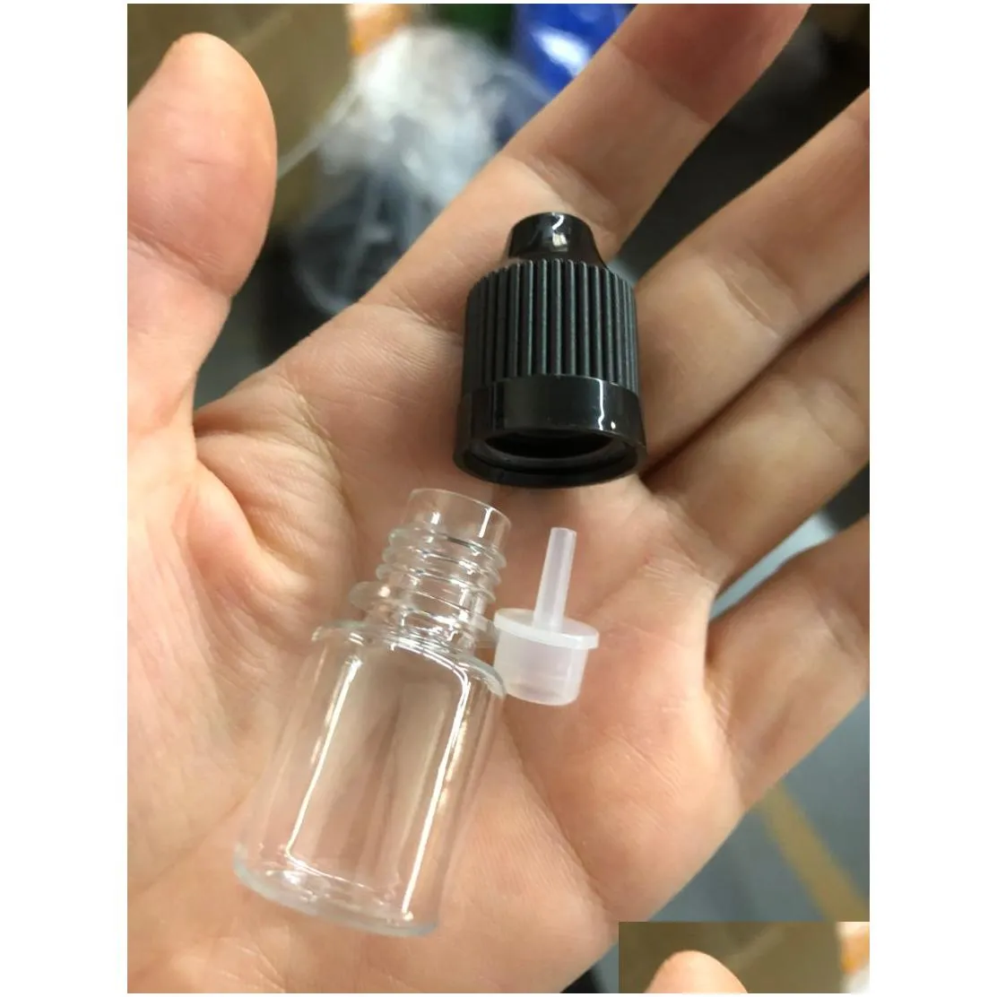 Packing Bottles Wholesale Pet Needle Bottle 5Ml Plastic Dropper Clear 5 Ml E Liquid For E-Juice 13 Colors Drop Delivery Office School Dhnsf