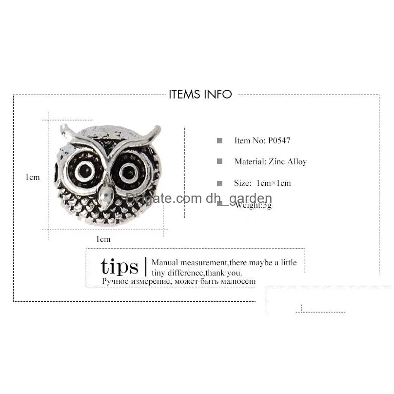 New Arrival Sliver Plated  Head Owl Charm For Bracelets Small Animal Alloy Jewelry Charm For Diy Making 100pcs/lot Wholesale