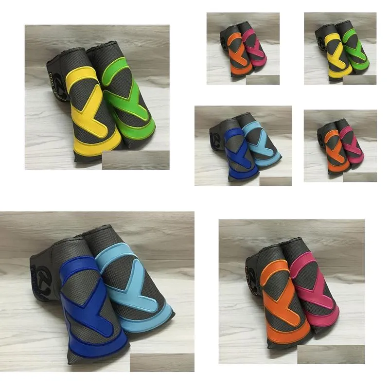 high quality t embroidery golf putter cover pu leather golf blade putter head cover 8 colors5875765