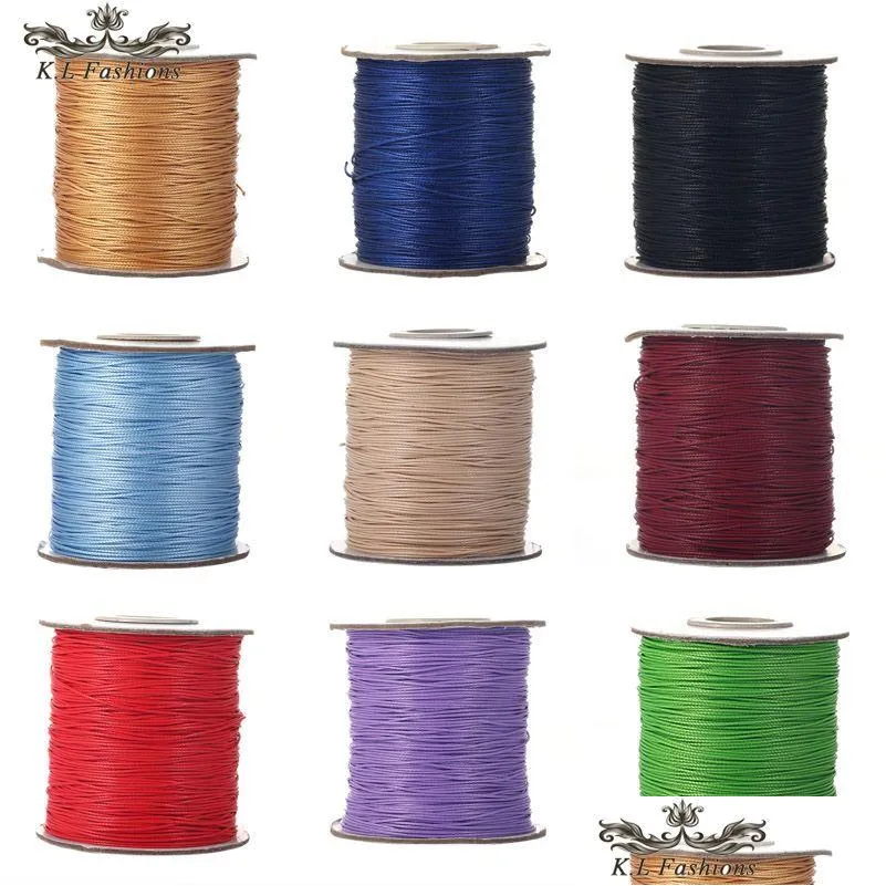 Korea 0.5 mm 91 Meters Thread Polyester Cord Beading Waxed String Rope for Jewelry Making Accessories Bracelet Necklace DIY Macrame