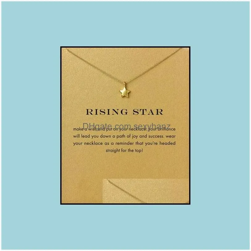 Pendant Necklaces Pendants Jewelry Rising Star Dogeared Necklace Rising Star Noble And Delicate 18K Gold Charm Good Gift 5896 Drop