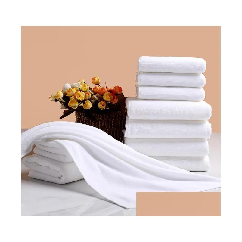 Towel White El Soft Microfiber Fabric Home Cleaning Face Bathroom Hand Hair Bath Drop Delivery Home Garden Home Textiles Dhrqx