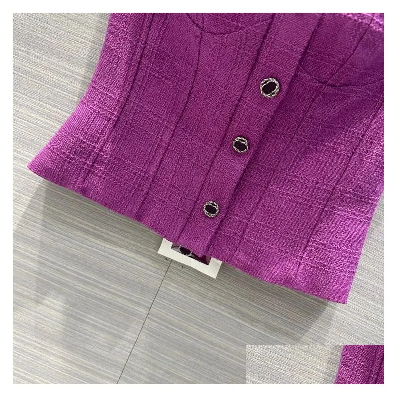 1016 2023 autumn womens sweater long sleeve crew neck purple fashion striped clothes tao